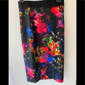 Milly Abstract Floral Skirt Size 2 With Elastic Waist.